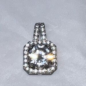 Silver and Cushion Cut CZ Pendant